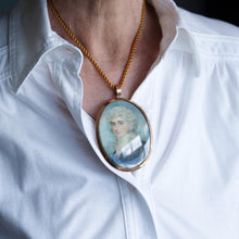 Load image into Gallery viewer, Antique Georgian Portrait Miniature Pendant 14K Gold Frame - c.1800
