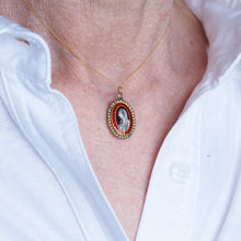 Load image into Gallery viewer, Antique Georgian Sepia Portrait Pendant Necklace 9K Gold c.1800
