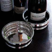 Load image into Gallery viewer, Antique Georgian Regency Solid Silver Coasters with Silver Base - William Eaton 1815
