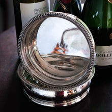 Load image into Gallery viewer, Antique Georgian Regency Solid Silver Coasters with Silver Base - William Eaton 1815
