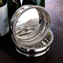 Load image into Gallery viewer, Antique Georgian Regency Solid Silver Coasters with Silver Base - William Eaton 1815
