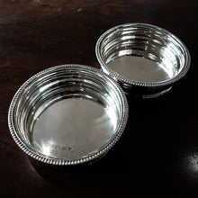 Load image into Gallery viewer, Antique Georgian Regency Solid Silver Coasters with Silver Base - William Eaton 1815
