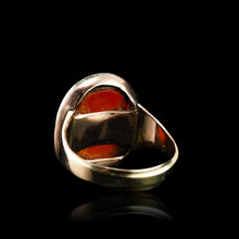 Load image into Gallery viewer, Antique 18K Gold Carnelian Intaglio Ring, Side Profile Gentleman - 19th century.
