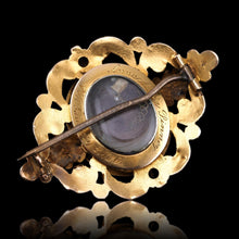 Load image into Gallery viewer, Antique Victorian Cherub Cameo Brooch 18K Gold Ornate Frame - c.1860
