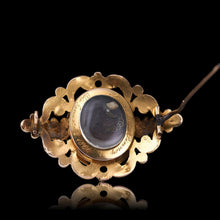 Load image into Gallery viewer, Antique Victorian Cherub Cameo Brooch 18K Gold Ornate Frame - c.1860

