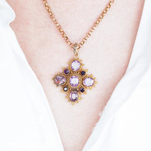 Load image into Gallery viewer, Antique Georgian 18K Gold Amethyst Pendant Necklace Cannetille - c.1820
