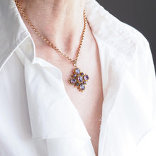 Load image into Gallery viewer, Antique Georgian 18K Gold Amethyst Pendant Necklace Cannetille - c.1820
