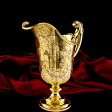 Load image into Gallery viewer, Magnificent Antique Victorian Solid Silver Gilt Ewer/Pitcher with Figural Engravings - Robert Garrard 1841
