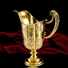 Load image into Gallery viewer, Magnificent Antique Victorian Solid Silver Gilt Ewer/Pitcher with Figural Engravings - Robert Garrard 1841
