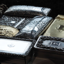 Load image into Gallery viewer, Antique Georgian Solid Silver Large Table Snuff Box Floral Chased Border - Joseph Willmore 1832 - Artisan Antiques

