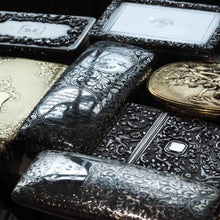 Load image into Gallery viewer, Antique Georgian Solid Silver Large Table Snuff Box Floral Chased Border - Joseph Willmore 1832 - Artisan Antiques
