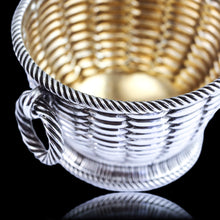 Load image into Gallery viewer, Antique Victorian Solid Silver Salts Basket Weave Design - Robert Hennell 1862
