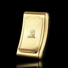 Load image into Gallery viewer, Antique Georgian Solid Silver Gilt Snuff Box Curved &amp; Crested Design - William Simpson 1810
