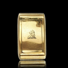 Load image into Gallery viewer, Antique Georgian Solid Silver Gilt Snuff Box Curved &amp; Crested Design - William Simpson 1810
