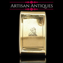 Load image into Gallery viewer, Antique Georgian Solid Silver Gilt Snuff Box Curved &amp; Crested Design - William Simpson 1810
