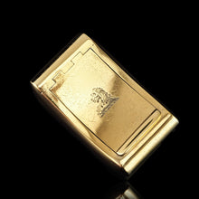 Load image into Gallery viewer, Antique Georgian Solid Silver Gilt Snuff Box Curved &amp; Crested Design - William Simpson 1810
