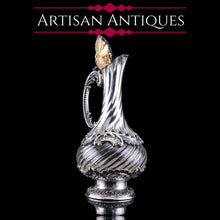 Load image into Gallery viewer, Antique French Solid Silver Ewer Glass Mounted, Rococo Shell Design - Lancon, Paris c.1880
