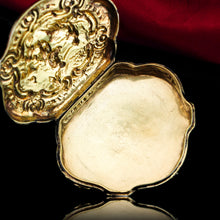 Load image into Gallery viewer, Antique Solid Silver Gilt Table Snuff Box, Rococo Motif and Meleager Boar Head Scene - 18th c.
