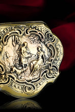 Load image into Gallery viewer, Antique Solid Silver Gilt Table Snuff Box, Rococo Motif and Meleager Boar Head Scene - 18th c.
