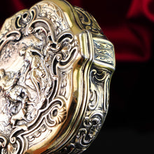 Load image into Gallery viewer, Antique Solid Silver Gilt Table Snuff Box, Rococo Motif and Meleager Boar Head Scene - 18th c.
