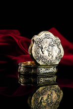 Load image into Gallery viewer, Antique Solid Silver Gilt Table Snuff Box, Rococo Motif and Meleager Boar Head Scene - 18th c.

