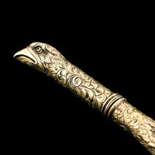 Load image into Gallery viewer, Antique Solid Silver Gilt Eagle&#39;s Head Etui Needle Case - 19th c.
