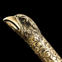 Load image into Gallery viewer, Antique Solid Silver Gilt Eagle&#39;s Head Etui Needle Case - 19th c.
