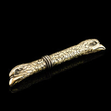 Load image into Gallery viewer, Antique Solid Silver Gilt Eagle&#39;s Head Etui Needle Case - 19th c.
