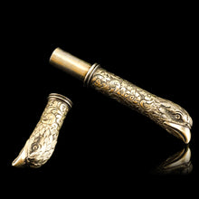 Load image into Gallery viewer, Antique Solid Silver Gilt Eagle&#39;s Head Etui Needle Case - 19th c.
