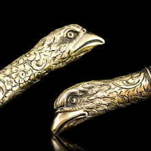Load image into Gallery viewer, Antique Solid Silver Gilt Eagle&#39;s Head Etui Needle Case - 19th c.
