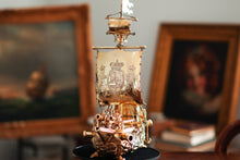 Load image into Gallery viewer, Antique Solid Silver Gilt Nef Ship Centrepiece with Mythological Figures &amp; English Royal Coat of Arms - c.1890
