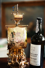 Load image into Gallery viewer, Antique Solid Silver Gilt Nef Ship Centrepiece with Mythological Figures &amp; English Royal Coat of Arms - c.1890
