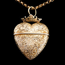 Load image into Gallery viewer, Antique Solid Silver Gilt Heart Shaped Box/Vinaigrette- 18th Century
