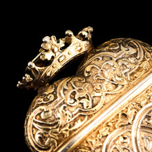 Load image into Gallery viewer, Antique Solid Silver Gilt Heart Shaped Box/Vinaigrette- 18th Century
