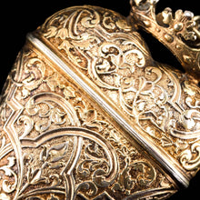 Load image into Gallery viewer, Antique Solid Silver Gilt Heart Shaped Box/Vinaigrette- 18th Century
