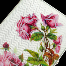 Load image into Gallery viewer, Antique Large Solid Silver Enamel Box Guilloche and Rose Design - Steinhart &amp; Co 1904
