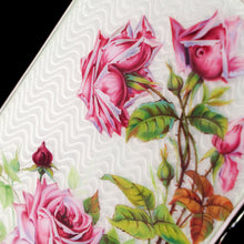 Load image into Gallery viewer, Antique Large Solid Silver Enamel Box Guilloche and Rose Design - Steinhart &amp; Co 1904
