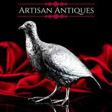 Load image into Gallery viewer, Antique Solid Silver Large Partridge/Grouse Bird Model Box - Edwardian 1910 Boaz Moses Landeck
