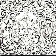 Load image into Gallery viewer, Antique Large Solid Silver Snuff Box Cartouche Shaped with Profuse Hand Engravings - London 1842
