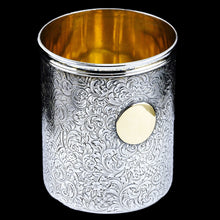 Load image into Gallery viewer, Antique Victorian Solid Silver Beaker Cup Fully Hand Engraved - 1839 - Artisan Antiques
