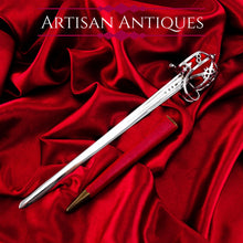 Load image into Gallery viewer, Antique Scottish Solid Silver Letter Opener, Military Basket Hilt Sword Design - 1905
