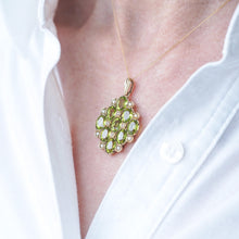 Load image into Gallery viewer, Antique Style Peridot &amp; Pearl Pendant Necklace 9K Gold
