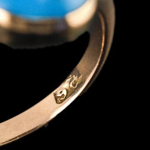 Load image into Gallery viewer, Antique Victorian Blue Enamel &amp; Gold Star Pearl Ring 9K Gold - c.1880

