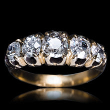 Load image into Gallery viewer, Antique Victorian Diamond 5 Stone Ring 18K Gold c.1890
