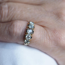 Load image into Gallery viewer, Antique Victorian Diamond 5 Stone Ring 18K Gold c.1890
