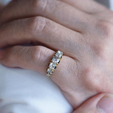 Load image into Gallery viewer, Antique Victorian Diamond 5 Stone Ring 18K Gold c.1890
