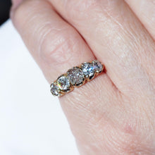 Load image into Gallery viewer, Antique Victorian Diamond 5 Stone Ring 18K Gold c.1890
