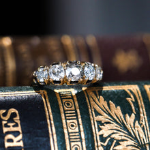Load image into Gallery viewer, Antique Victorian Diamond 5 Stone Ring 18K Gold c.1890
