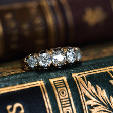 Load image into Gallery viewer, Antique Victorian Diamond 5 Stone Ring 18K Gold c.1890
