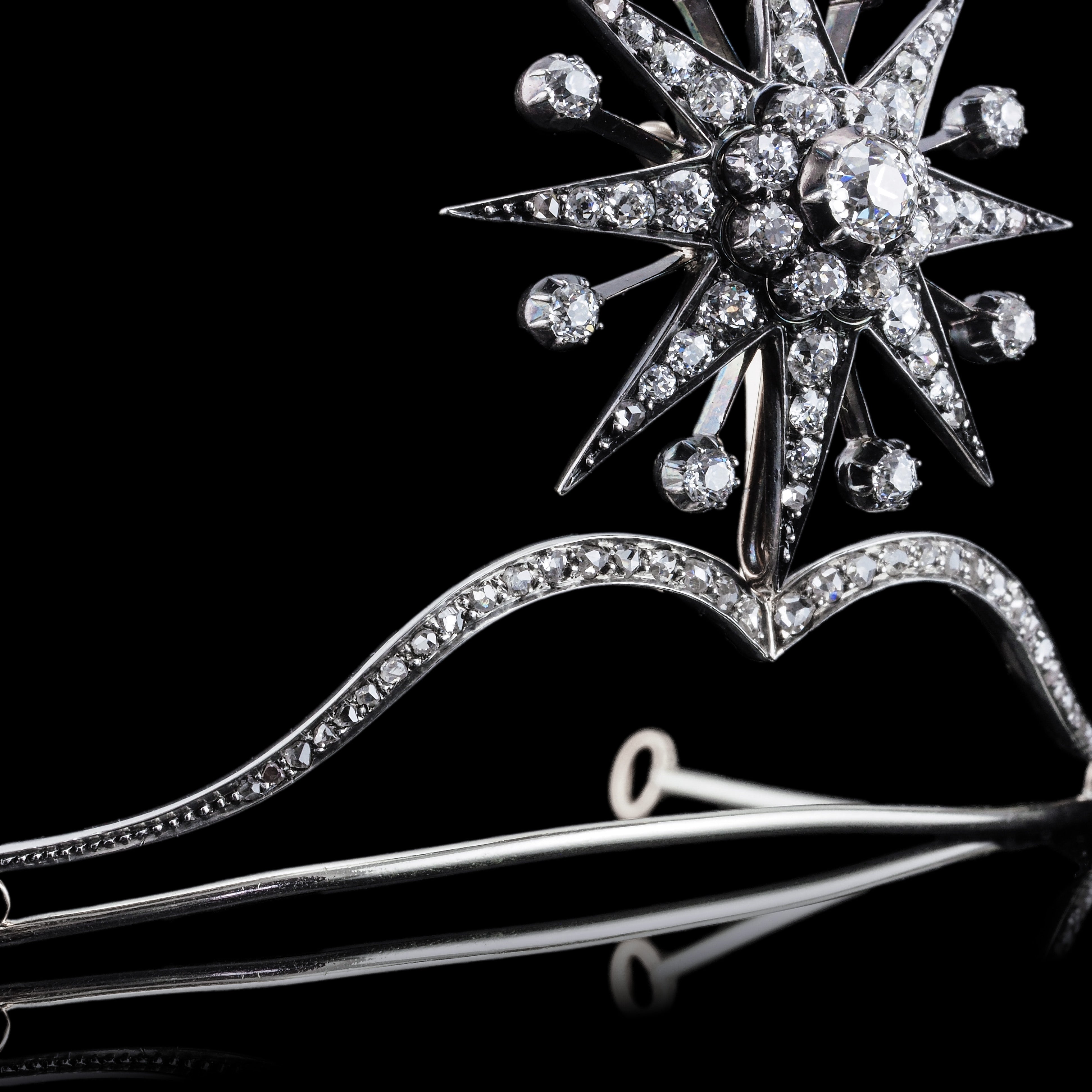Antique Victorian Diamond Tiara with Diamond Star - c.1890